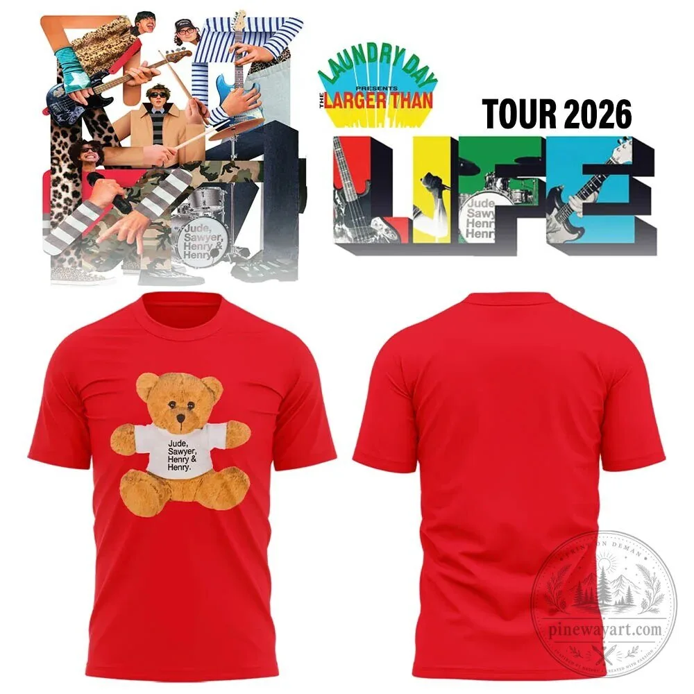 Laundry Day Presents Larger Than Life Tour 2026 Teddy Bear T-Shirt