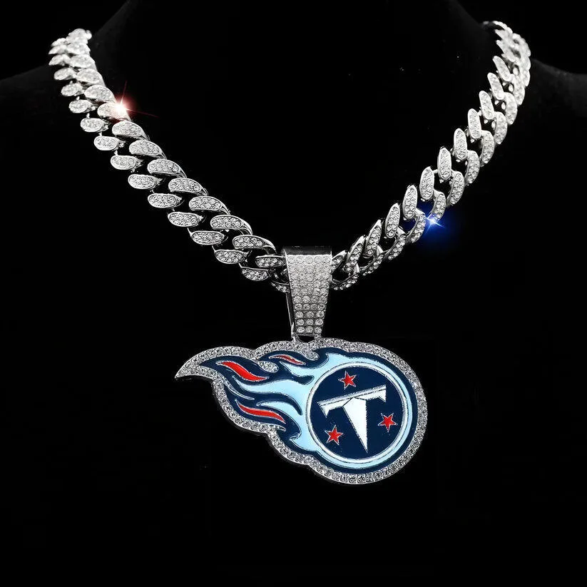 Tennessee Titans National Football League Team Logo Bling Pendant Necklace