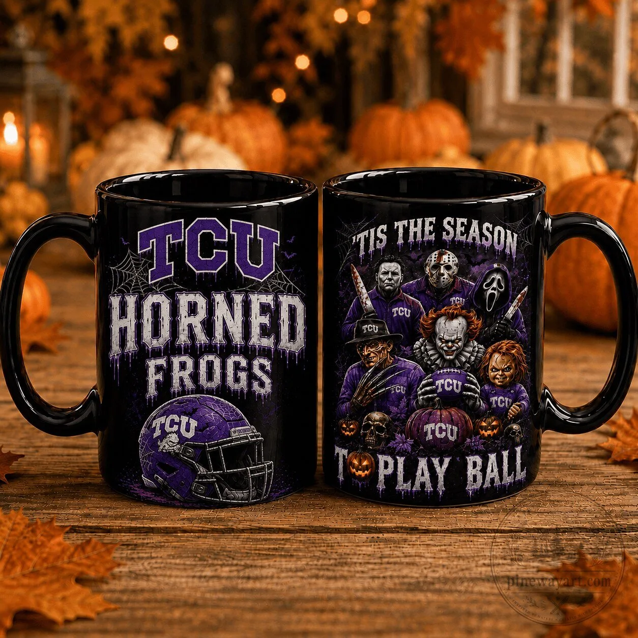 Texas Christian University Horned Frogs Halloween Slasher Horror Movie Mug