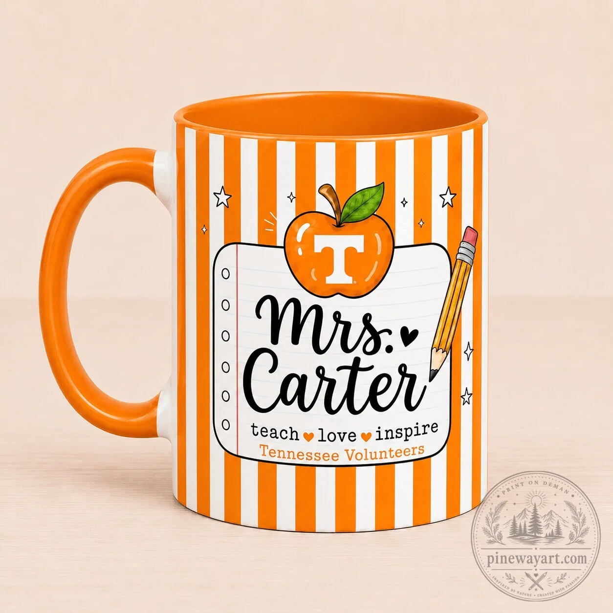 Tennessee Volunteers Personalized Teacher Appreciation Coffee Mug