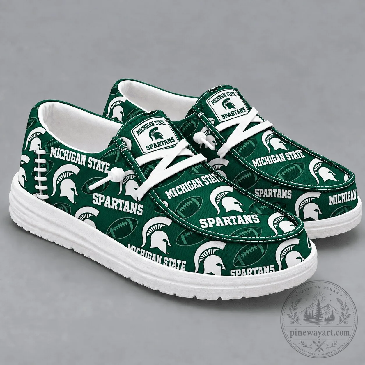 Michigan State Spartans NCAA Football Team Logo Pattern Casual Loafer Shoes