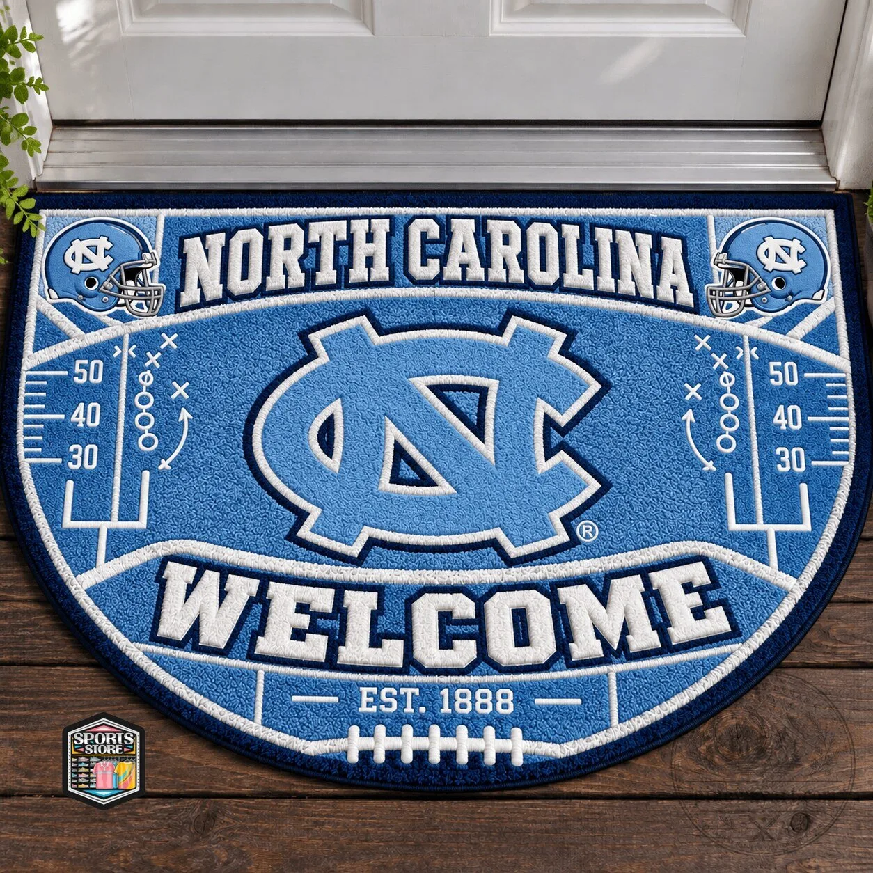 North Carolina Tar Heels Football Field Welcome Doormat