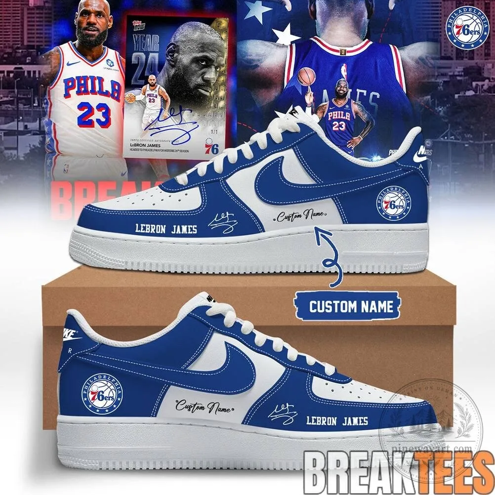 LeBron James Philadelphia 76ers Signature Custom Name Basketball Shoes