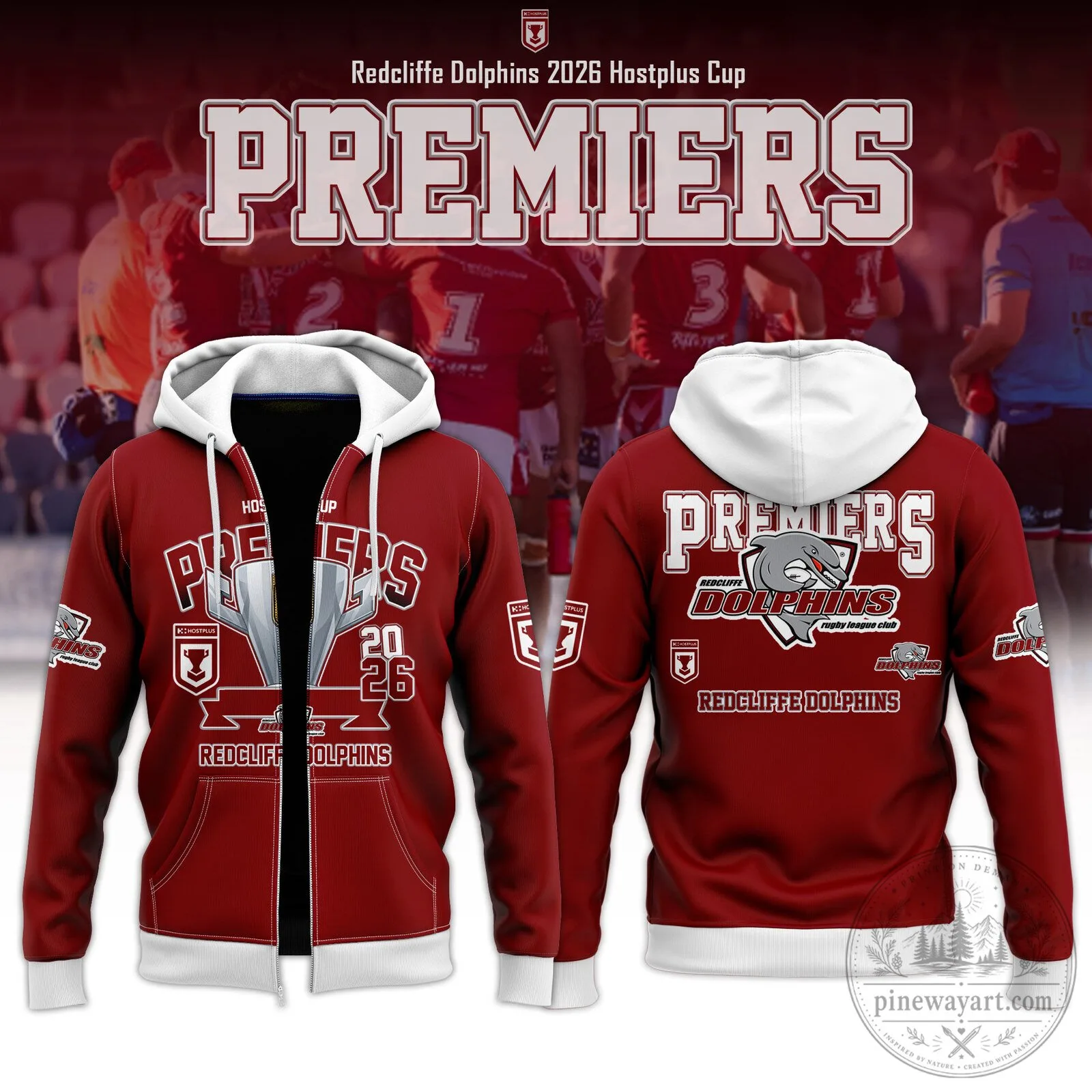 Redcliffe Dolphins 2026 Hostplus Cup Premiers Rugby League Club Hoodie