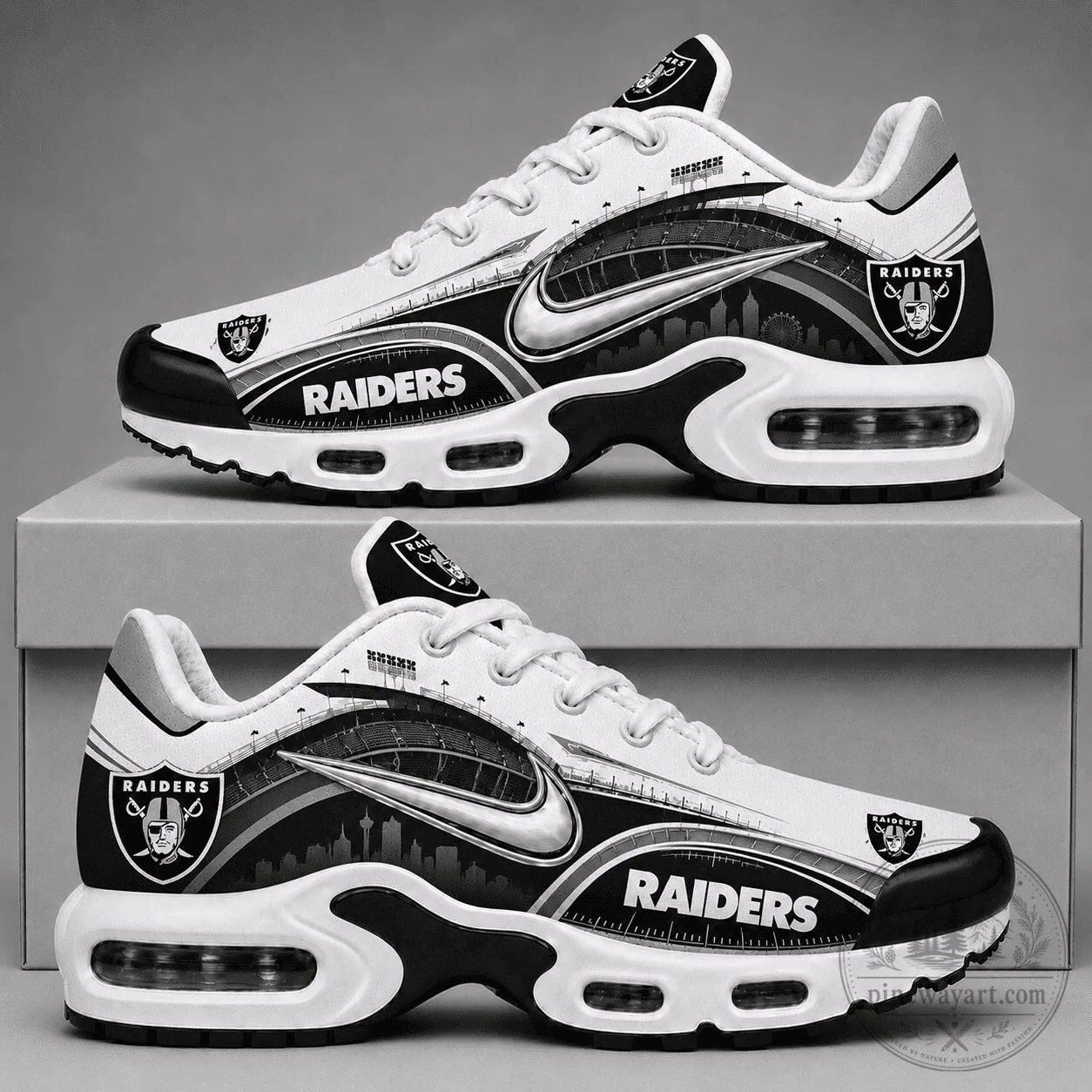 Las Vegas Raiders NFL Team Logo Max Air Custom Running Shoes 2 Las Vegas Raiders NFL Team Logo Max Air Custom Running Shoes
