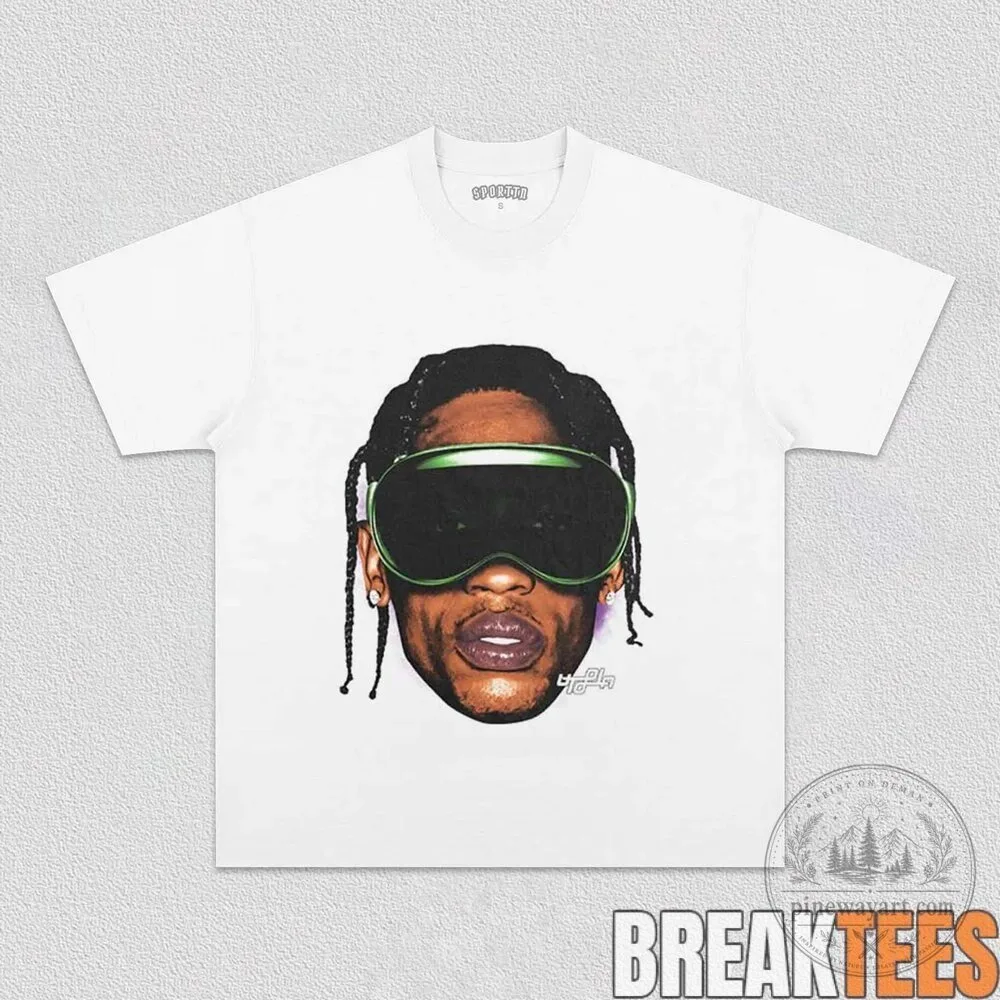 Travis Scott Cactus Jack Rapper Portrait White Short Sleeve T-Shirt 1 Travis Scott Cactus Jack Rapper Portrait White Short Sleeve T-Shirt