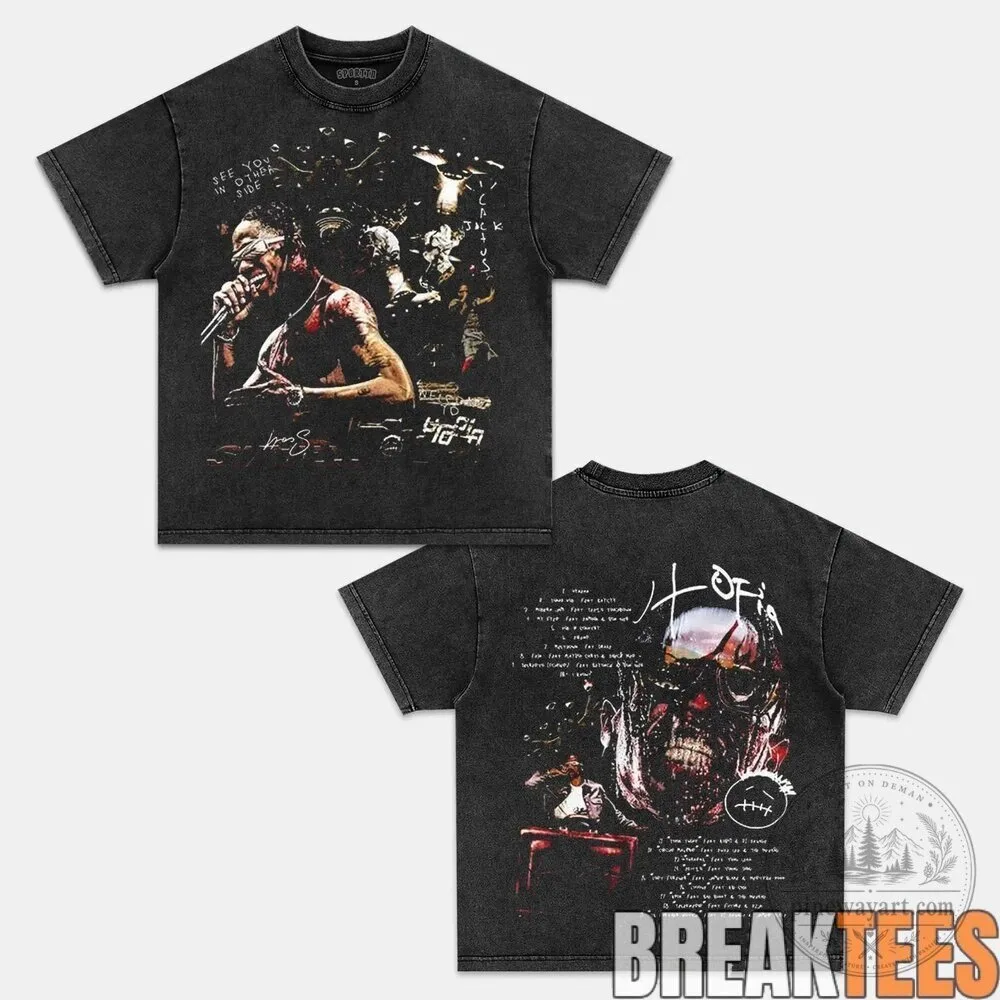 Travis Scott Cactus Jack Rapper Portrait White Short Sleeve T-Shirt 10 Travis Scott Cactus Jack Rapper Portrait White Short Sleeve T-Shirt
