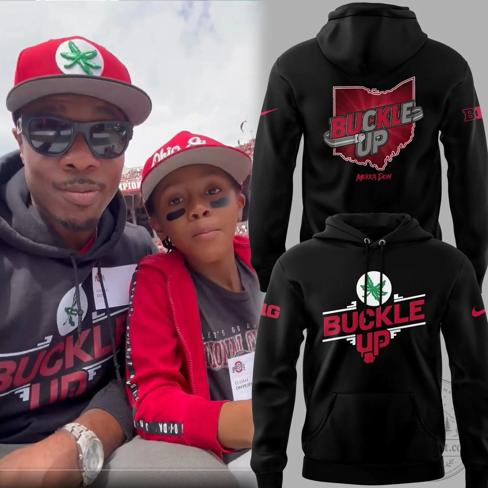 Ohio State Football Buckle Up Fan Black Hoodie