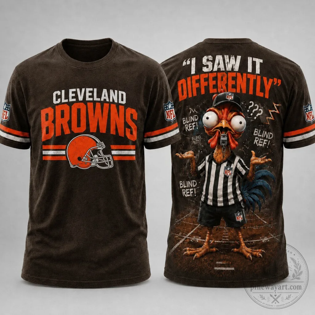 Cleveland Browns Football Funny Blind Referee Mocking T-Shirt Cleveland Browns Football Funny Blind Referee Mocking T-Shirt