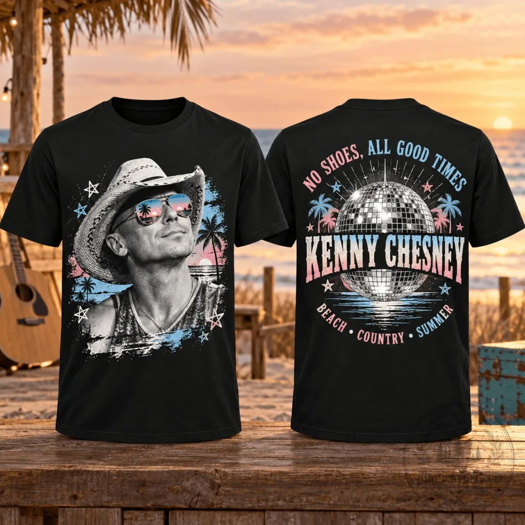 Kenny Chesney No Shoes All Good Times Beach Country Summer Disco Ball T-Shirt Kenny Chesney No Shoes All Good Times Beach Country Summer Disco Ball T-Shirt