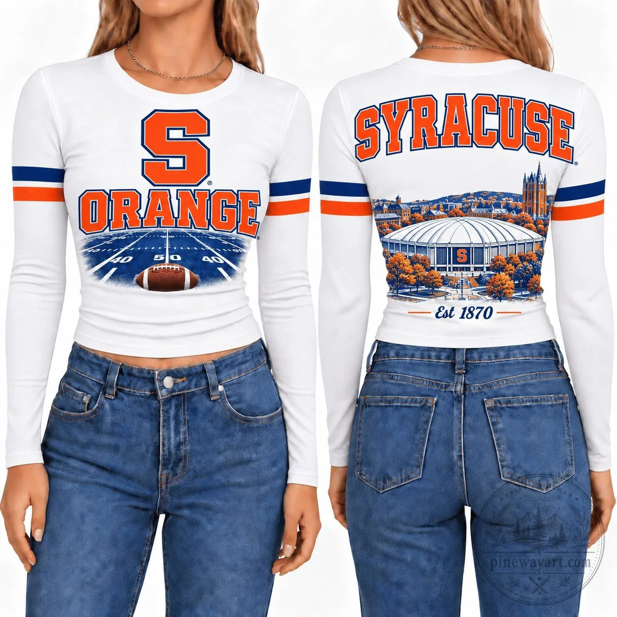 Syracuse Orange Football Field Women's Long Sleeve Shirt