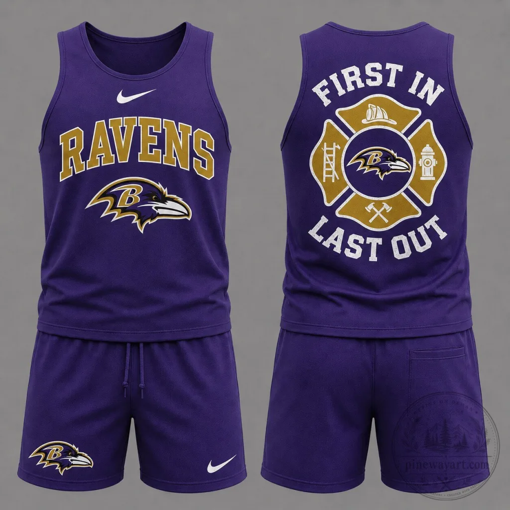 Baltimore Ravens Firefighter First In Last Out Tank Top Baltimore Ravens Firefighter First In Last Out Tank Top