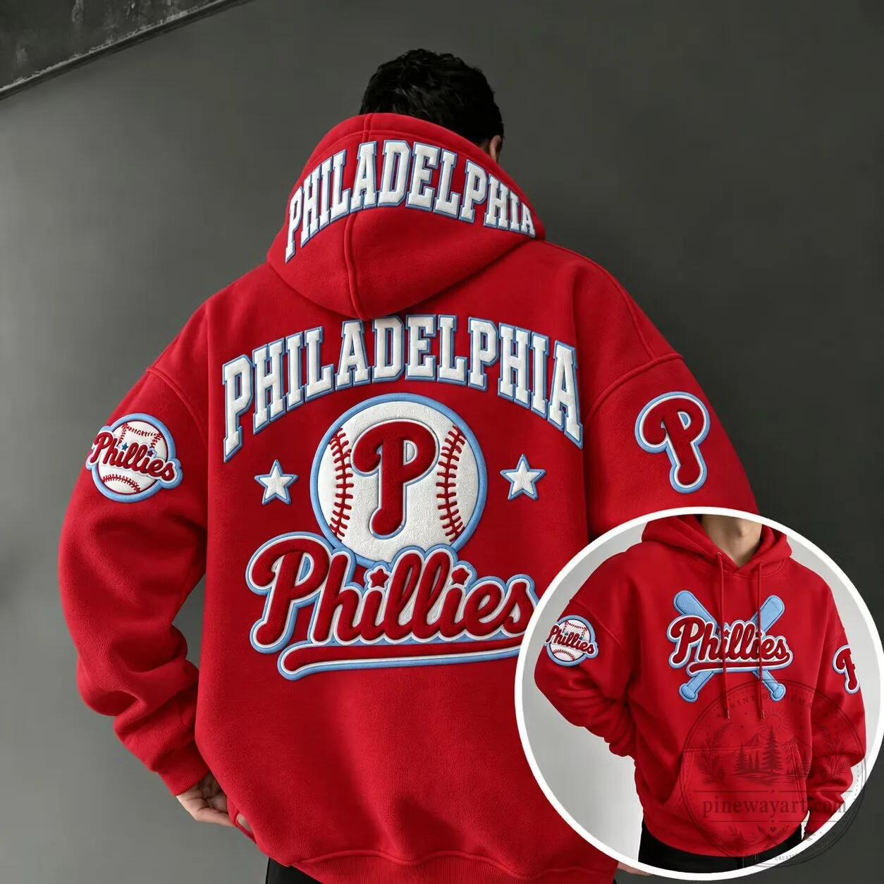 Philadelphia Phillies Baseball Team Logo Red Fan Hoodie