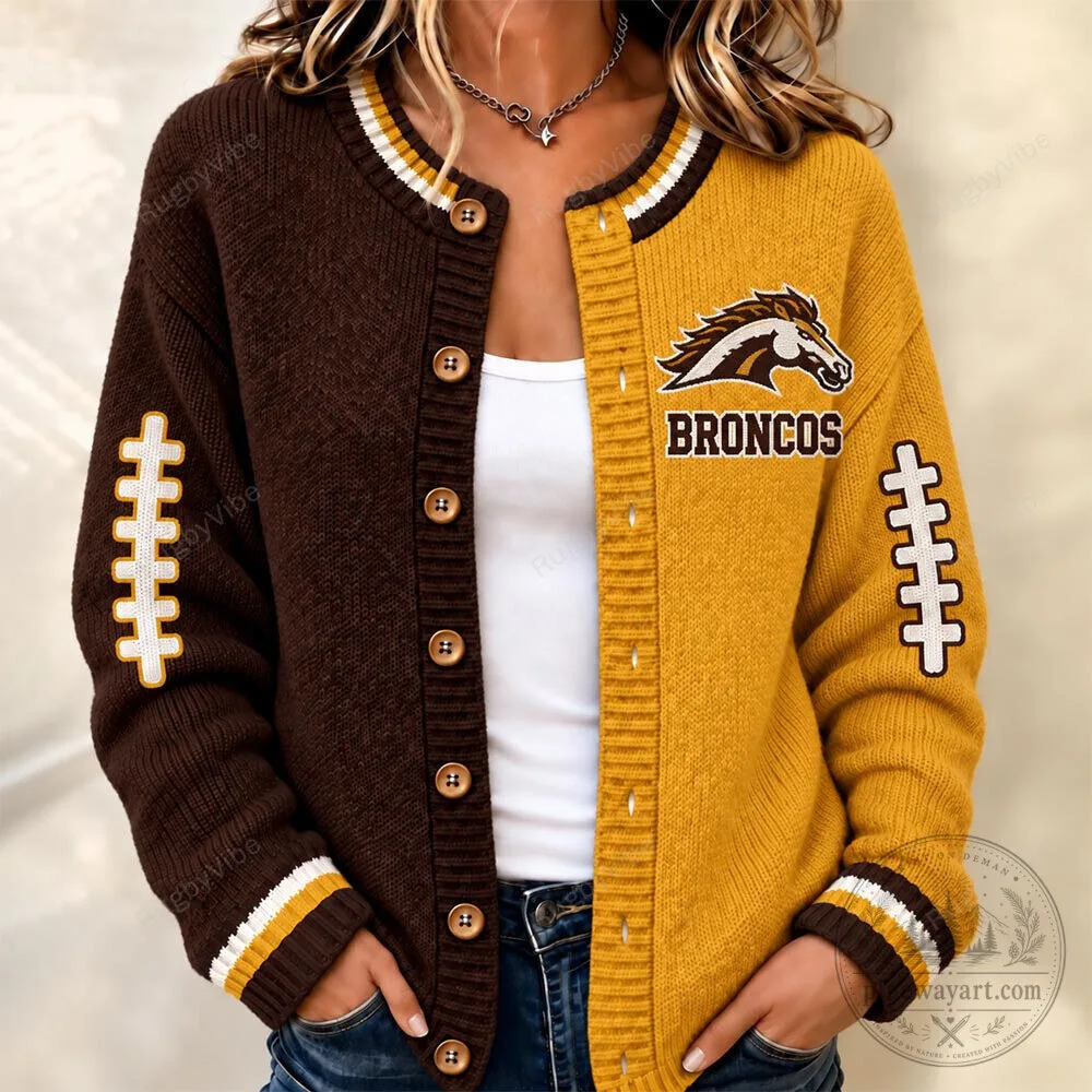 Western Michigan Broncos Football Team Cardigan Sweater
