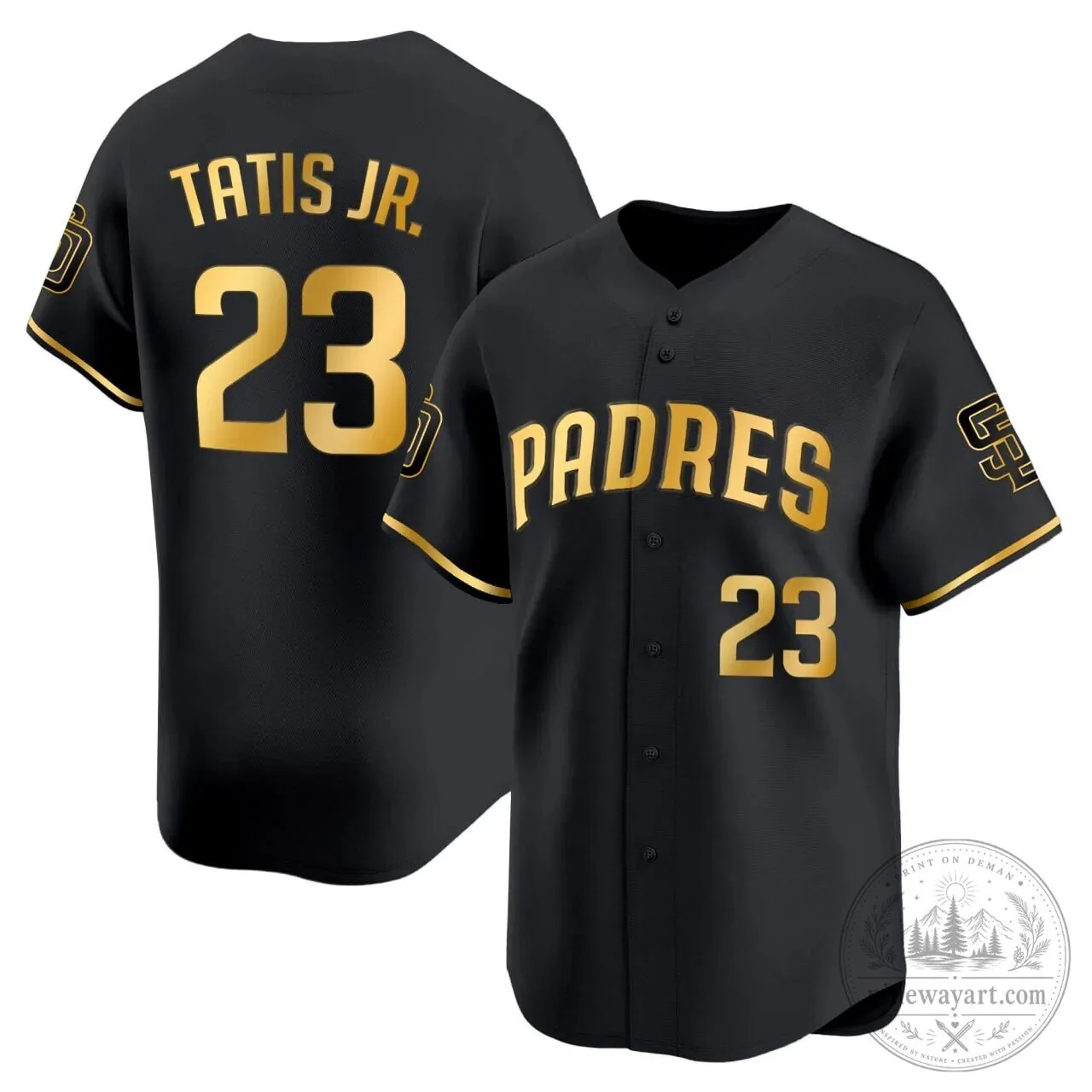 Fernando Tatis Jr. San Diego Padres Black Gold Baseball Jersey