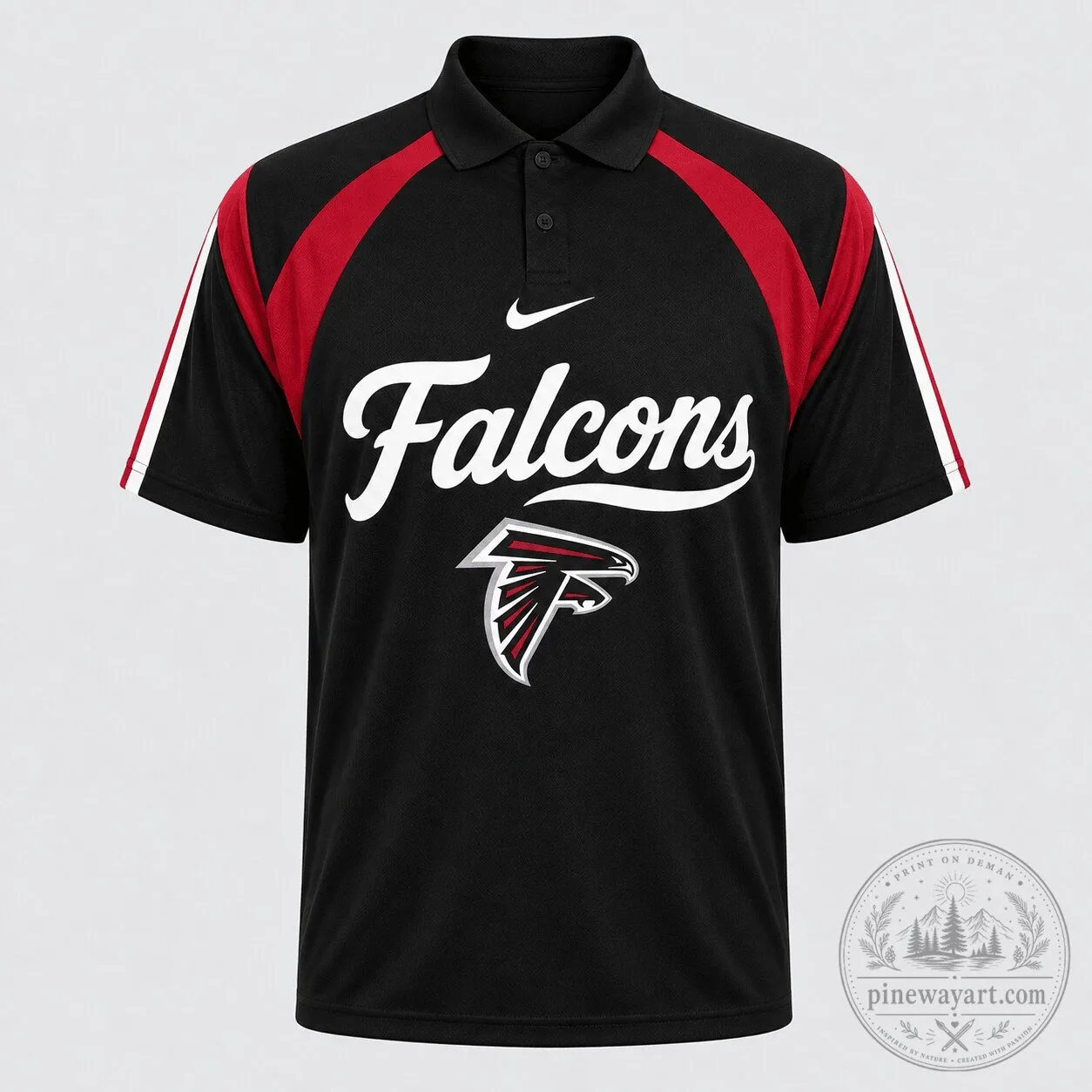 Atlanta Falcons National Football League Mens Black and Red Polo Shirt 5 Atlanta Falcons National Football League Mens Black and Red Polo Shirt