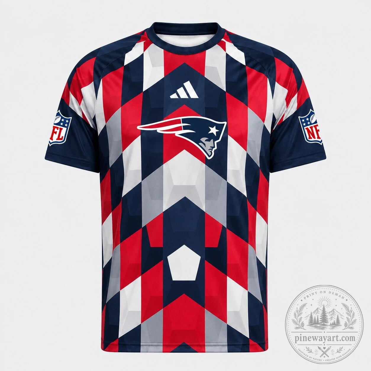 New England Patriots NFL Fan Shirt Geometric Performance T-Shirt