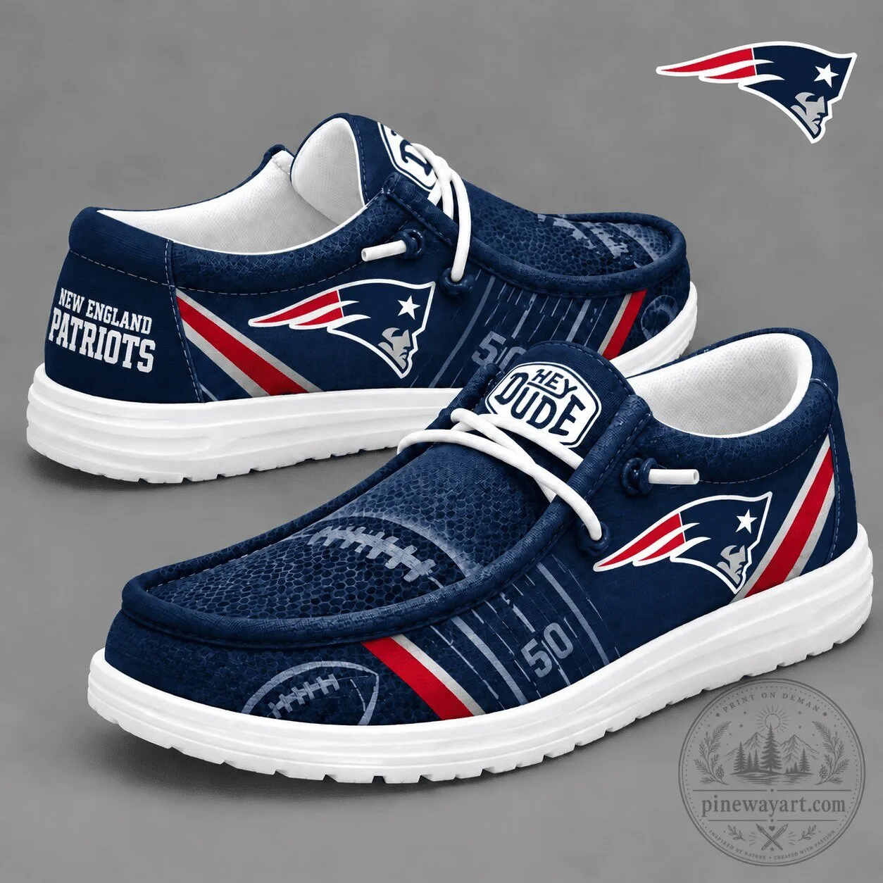 New England Patriots NFL Football Team Logo Navy Blue Loafer Shoes for Men 1 New England Patriots NFL Football Team Logo Navy Blue Loafer Shoes for Men