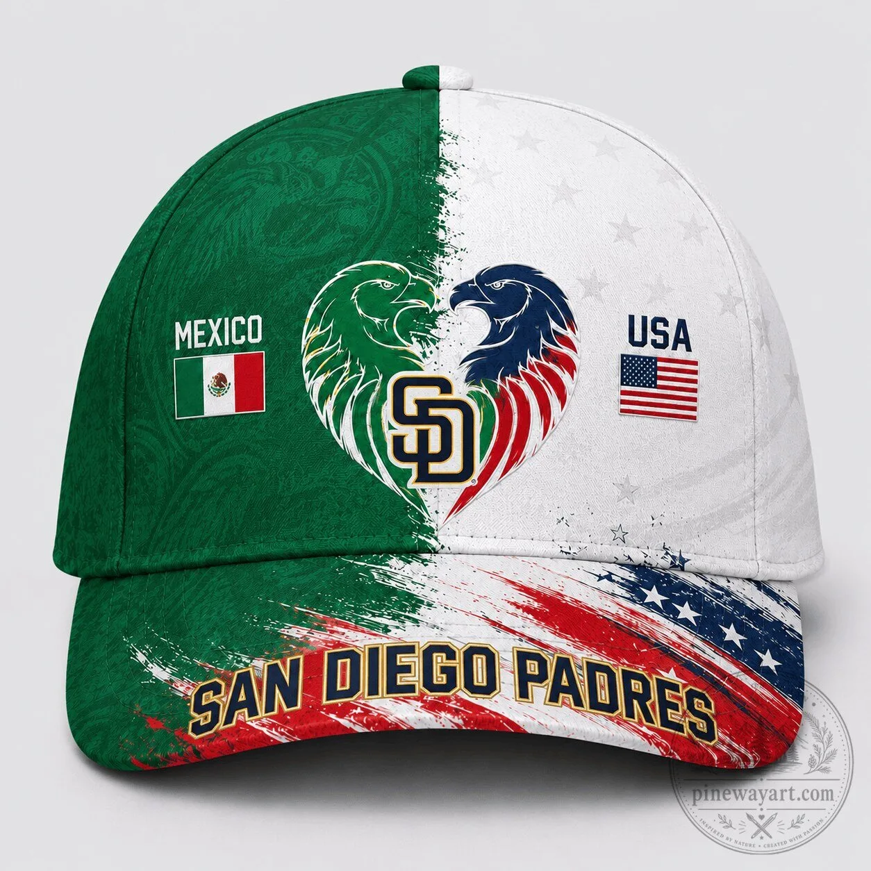 San Diego Padres Baseball Hat - Mexico vs USA Design