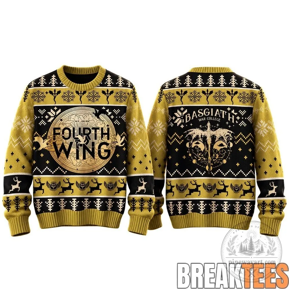 Fourth Wing Basgiath War College Ugly Christmas Sweater 1 Fourth Wing Basgiath War College Ugly Christmas Sweater