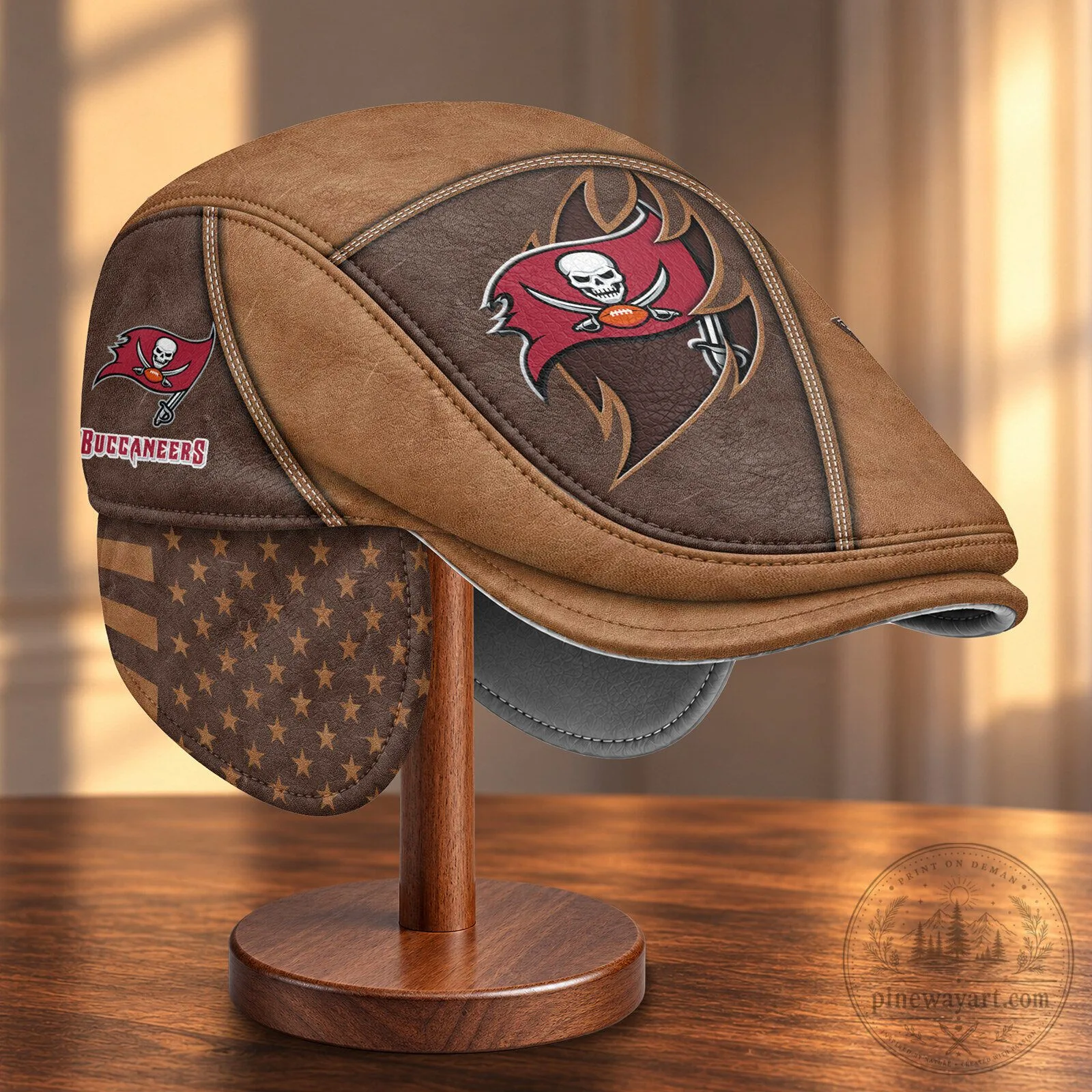 Tampa Bay Buccaneers NFL Flat Cap Hat with Foldable Ear Flaps 10 Tampa Bay Buccaneers NFL Flat Cap Hat with Foldable Ear Flaps