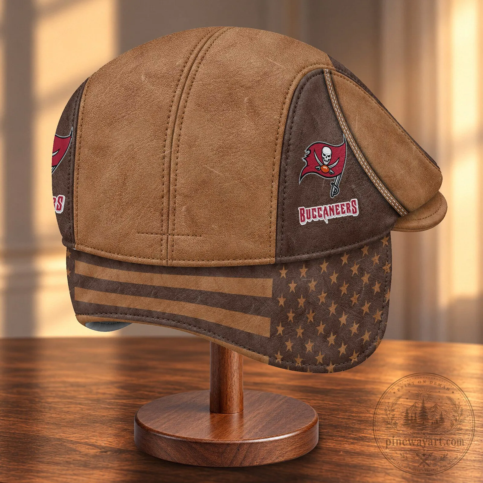 Tampa Bay Buccaneers NFL Flat Cap Hat with Foldable Ear Flaps 12 Tampa Bay Buccaneers NFL Flat Cap Hat with Foldable Ear Flaps