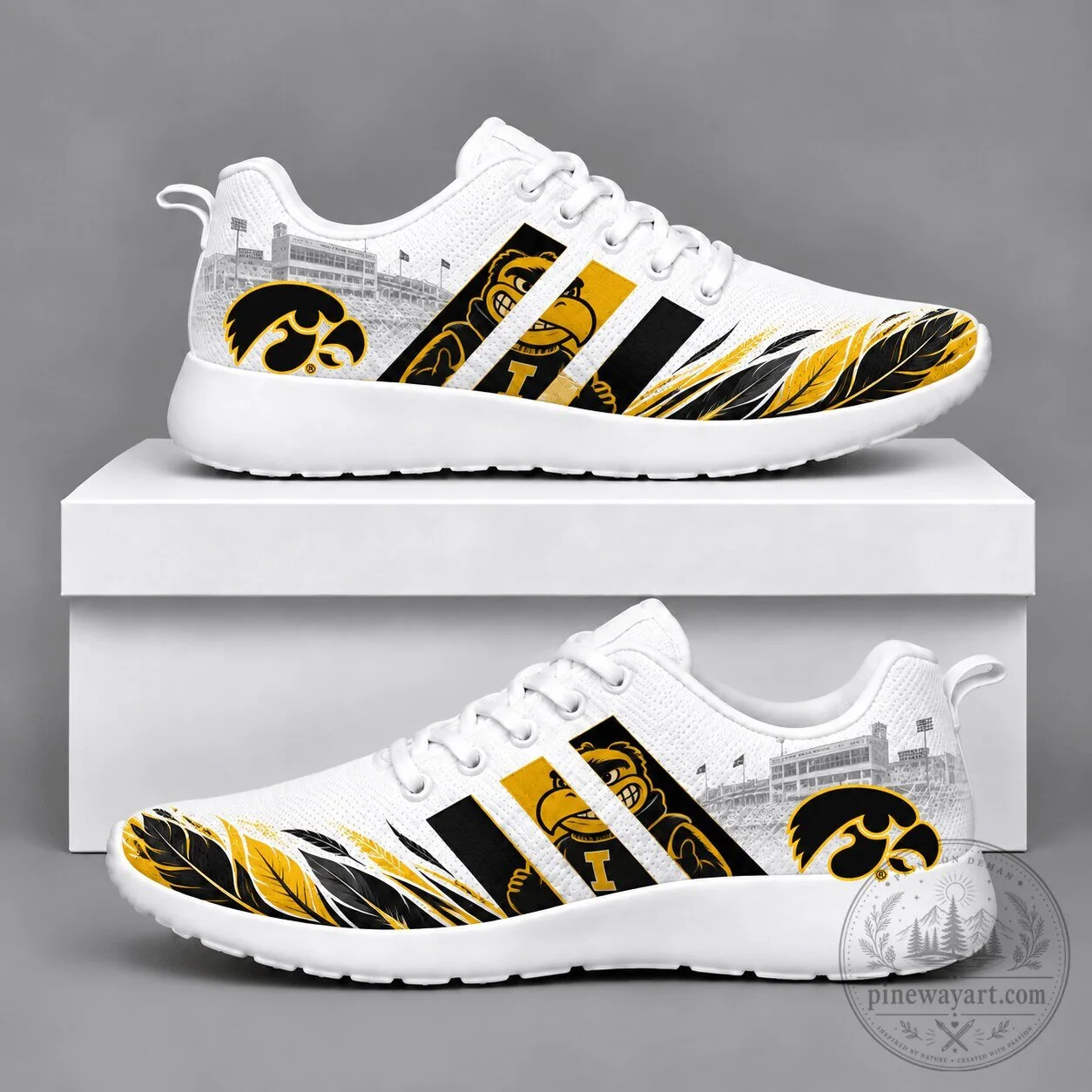 Iowa Hawkeyes Mascot Running Shoes for Men and Women