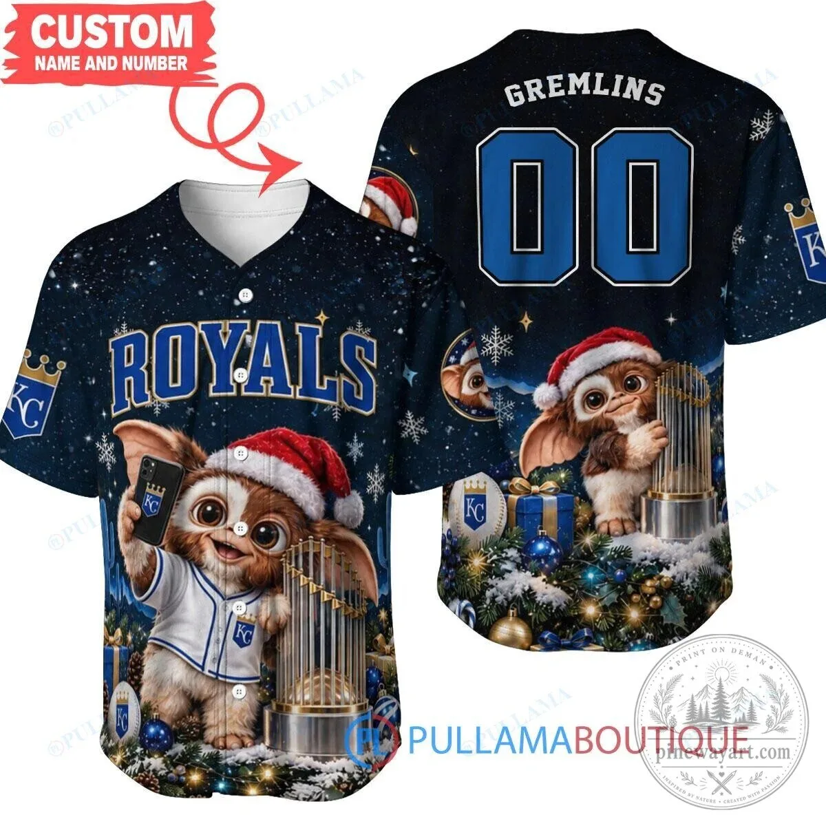 Kansas City Royals Gremlins World Series Trophy Baseball Jersey