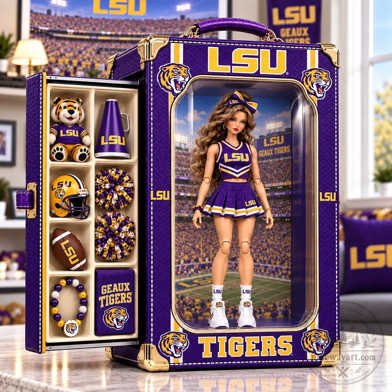 LSU Geaux Tigers Premium Commemorative Doll and Accessories Set