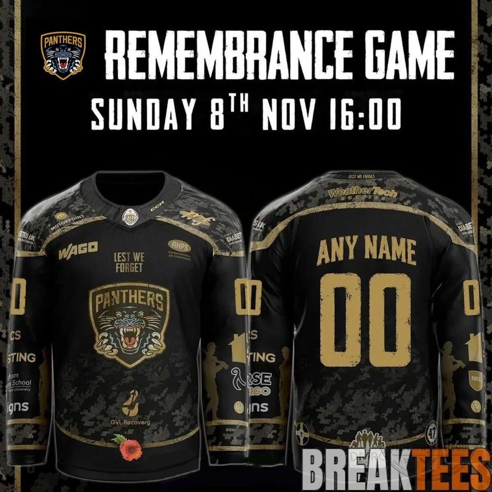 Nottingham Panthers 2026 Remembrance Game Custom Hockey Jersey