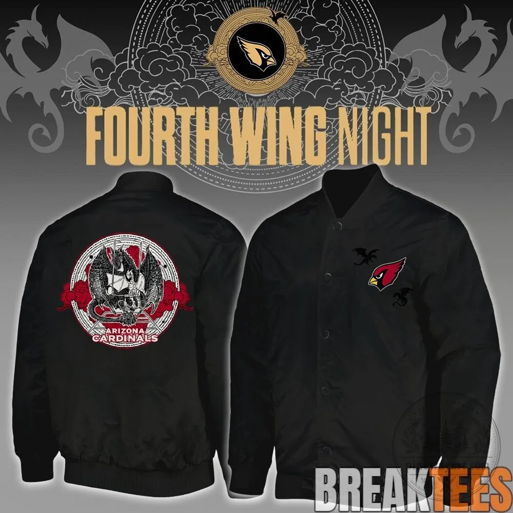 Fourth Wing Night NFL Football Teams Black Bomber Jacket 12 Fourth Wing Night NFL Football Teams Black Bomber Jacket