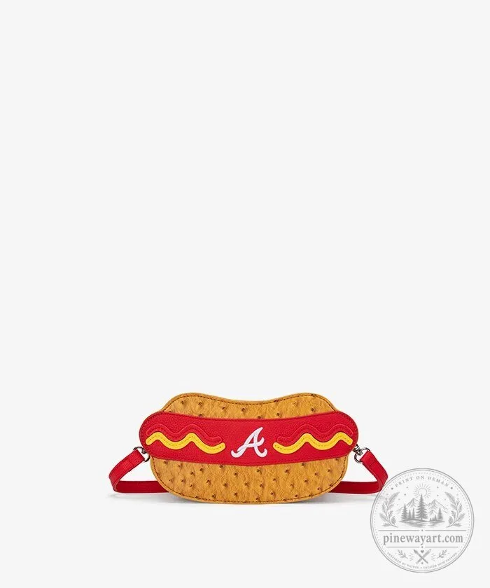 Atlanta Braves Hot Dog Crossbody Bag with Adjustable Strap