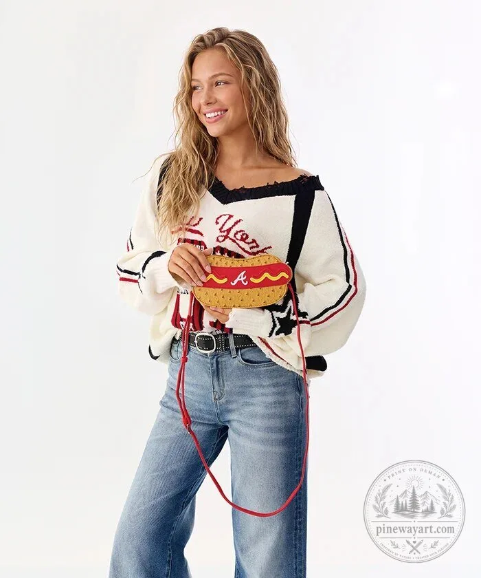 Atlanta Braves Hot Dog Crossbody Bag with Adjustable Strap 17 Atlanta Braves Hot Dog Crossbody Bag with Adjustable Strap