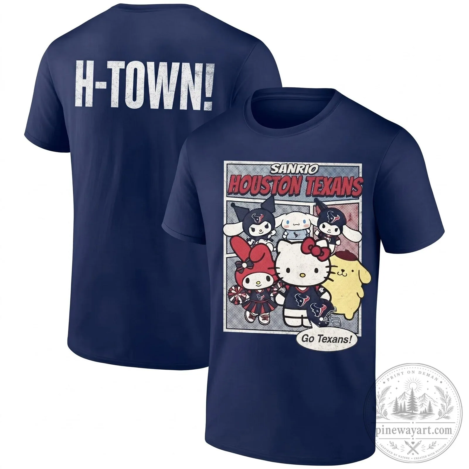 Sanrio Houston Texans Hello Kitty and Friends Pink Football Fan T-Shirt 12 Sanrio Houston Texans Hello Kitty and Friends Pink Football Fan T-Shirt