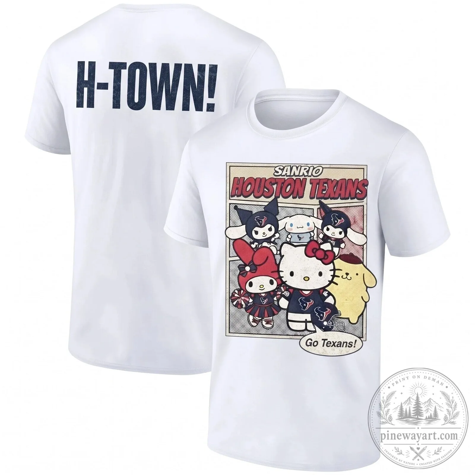 Sanrio Houston Texans Hello Kitty and Friends Pink Football Fan T-Shirt 13 Sanrio Houston Texans Hello Kitty and Friends Pink Football Fan T-Shirt