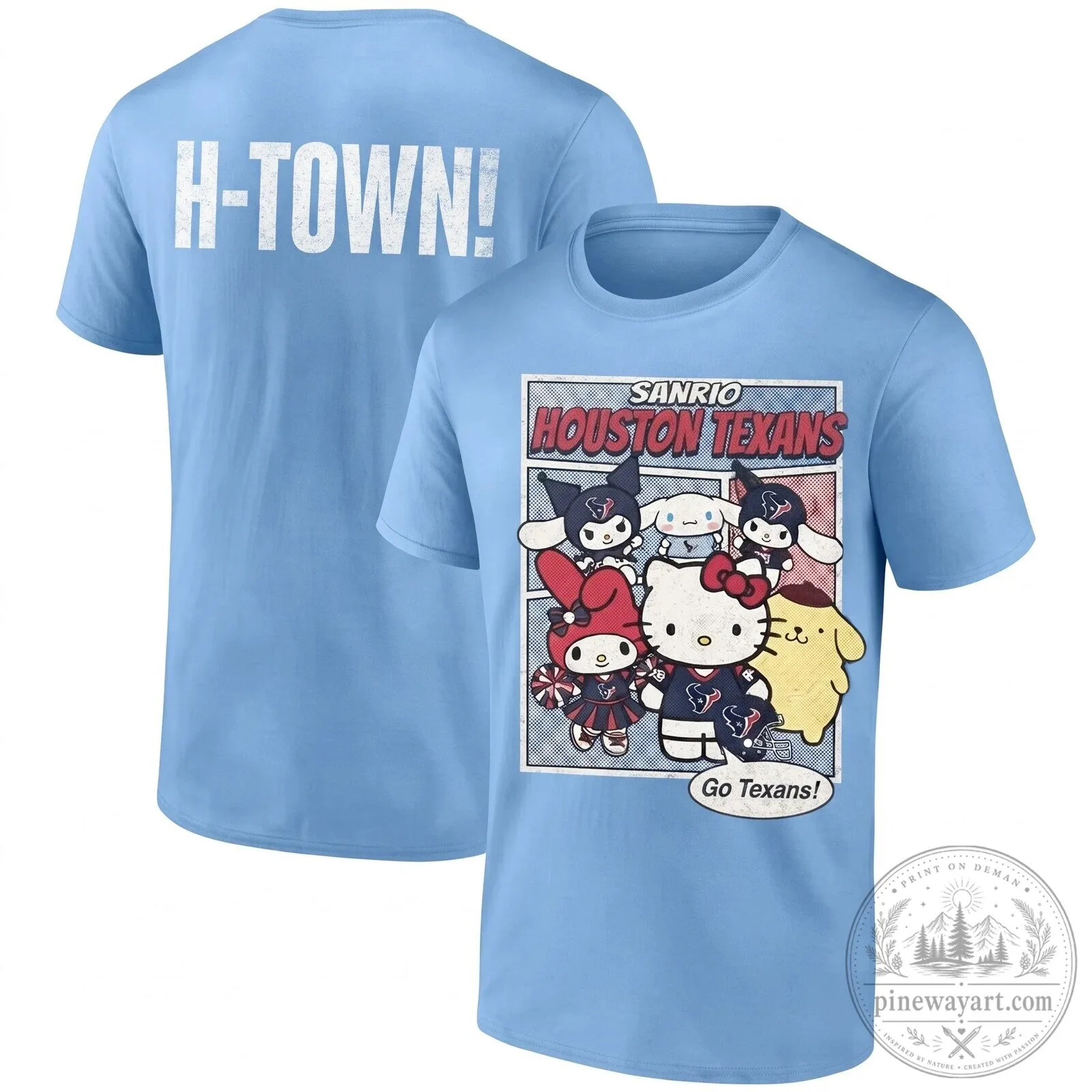Sanrio Houston Texans Hello Kitty and Friends Pink Football Fan T-Shirt 14 Sanrio Houston Texans Hello Kitty and Friends Pink Football Fan T-Shirt