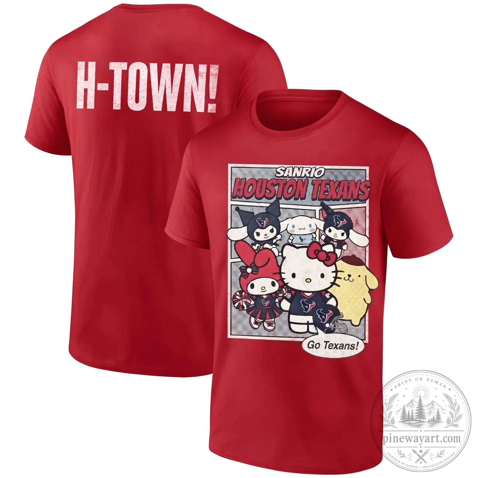 Sanrio Houston Texans Hello Kitty and Friends Pink Football Fan T-Shirt 15 Sanrio Houston Texans Hello Kitty and Friends Pink Football Fan T-Shirt