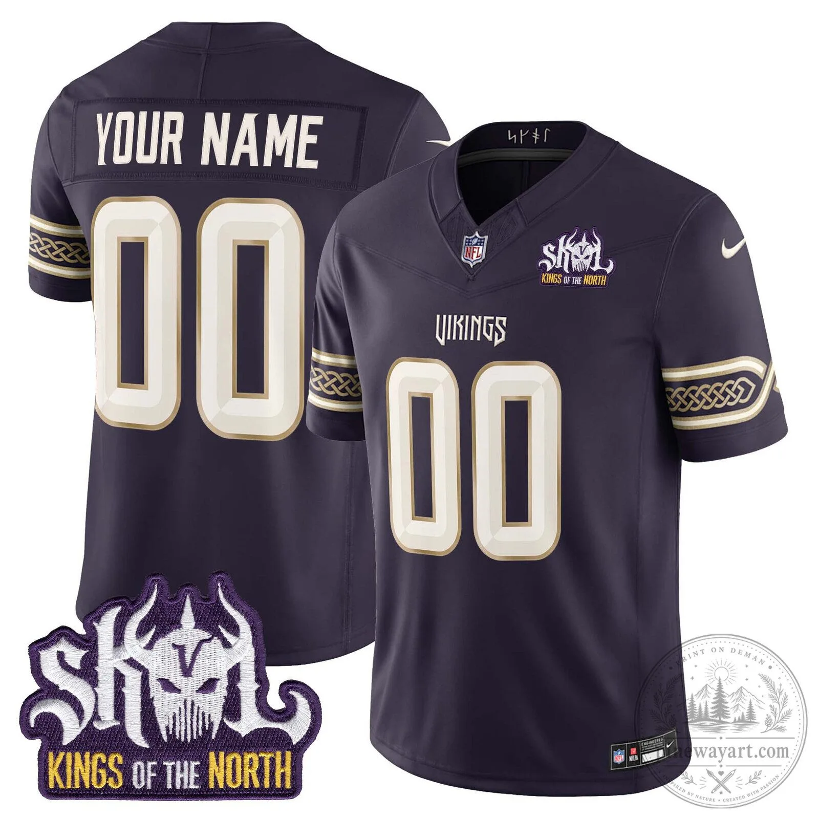 Minnesota Vikings Purple Kings of the North Custom Football Jersey