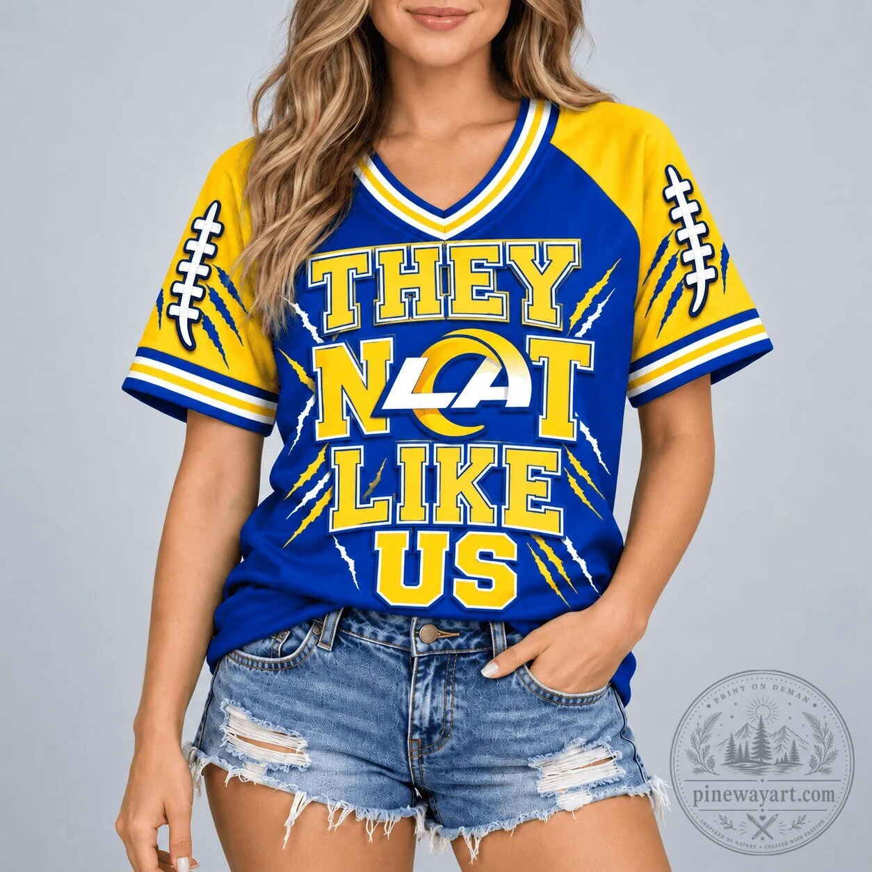 Los Angeles Rams They Not Like Us V-Neck Game Day Football Jersey