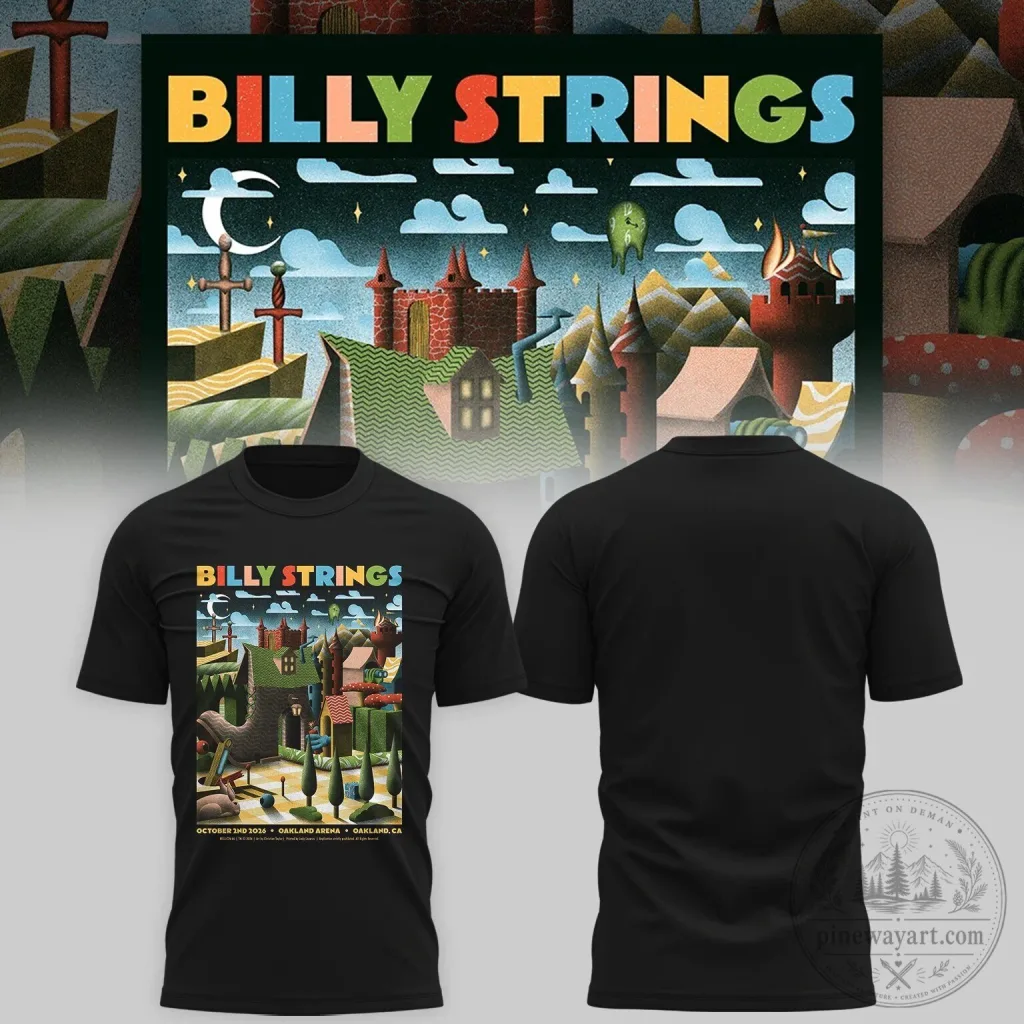 Billy Strings Oakland Arena October 2026 Concert Tour Black T-Shirt Billy Strings Oakland Arena October 2026 Concert Tour Black T-Shirt