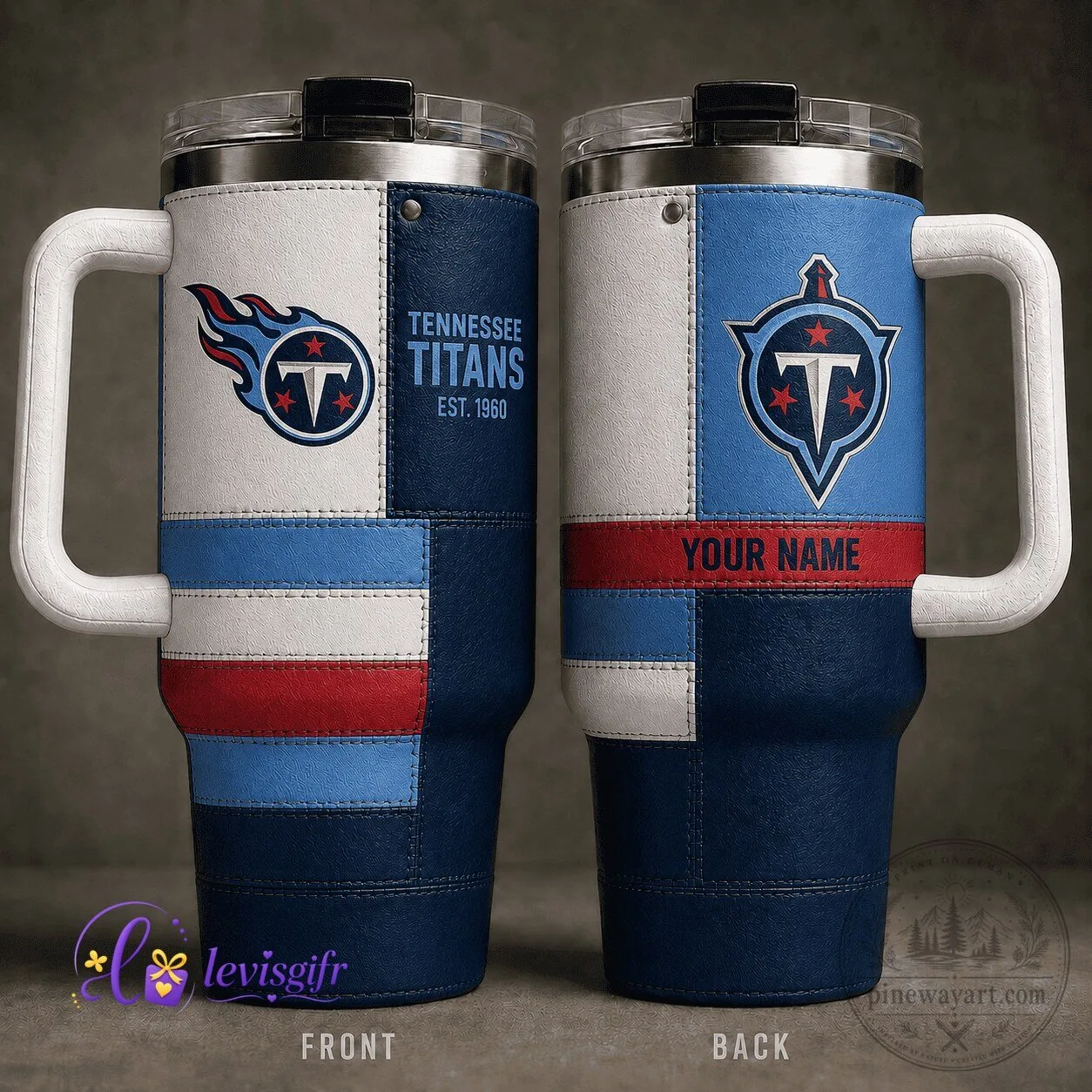 Tennessee Titans NFL Football Team Personalized Insulated Tumbler with Handle