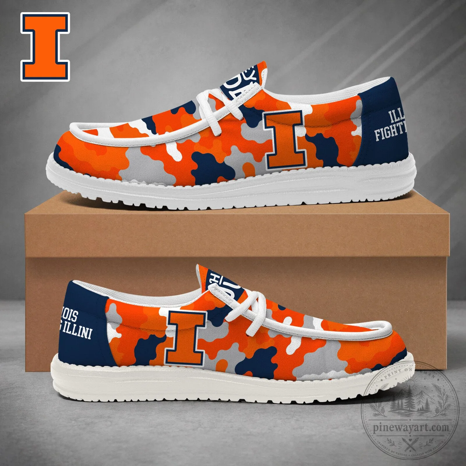 Camouflage Game Day Loafers for Illinois Fighting Illini Fans