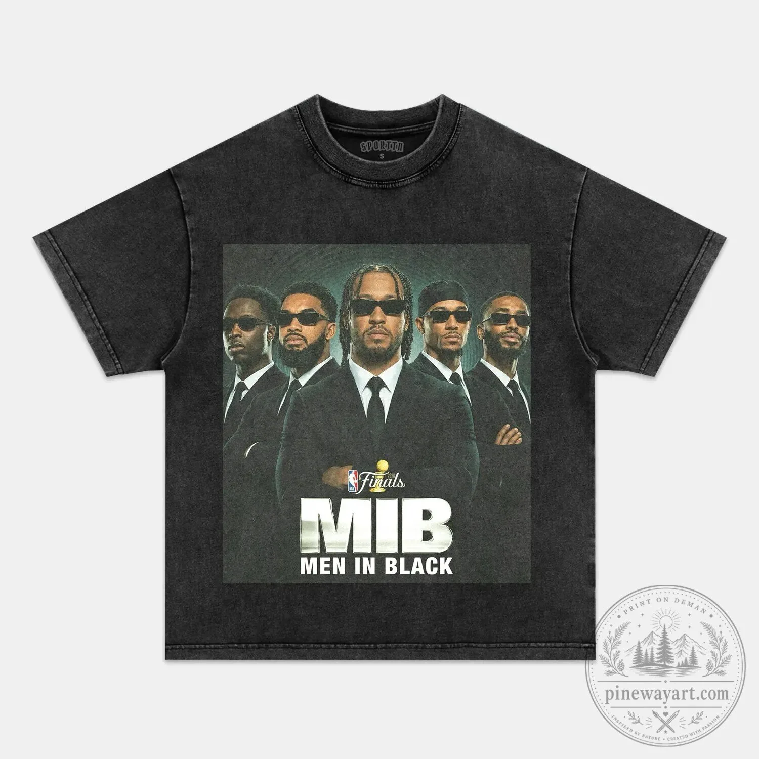 Jalen Brunson Men in Black Movie Parody Basketball Finals T-Shirt