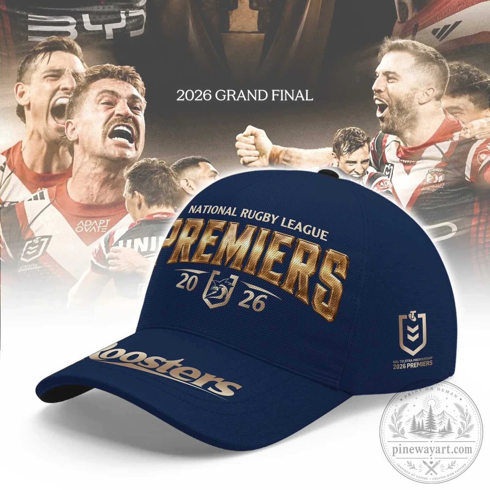 2026 Grand Final Cap Hat for Sydney Roosters National Rugby League Premiers