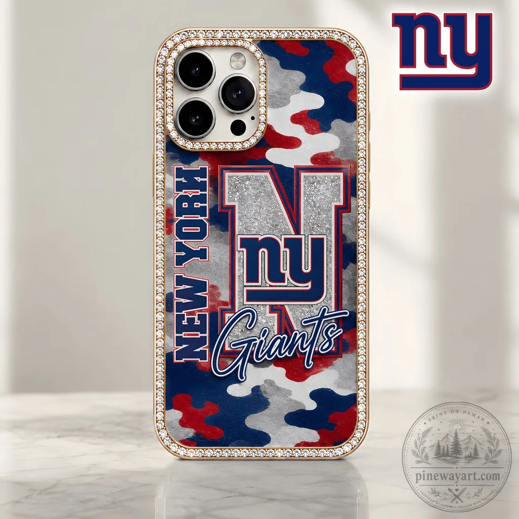 New York Giants NFL Team Camouflage Bling Luxury Phone Case New York Giants NFL Team Camouflage Bling Luxury Phone Case