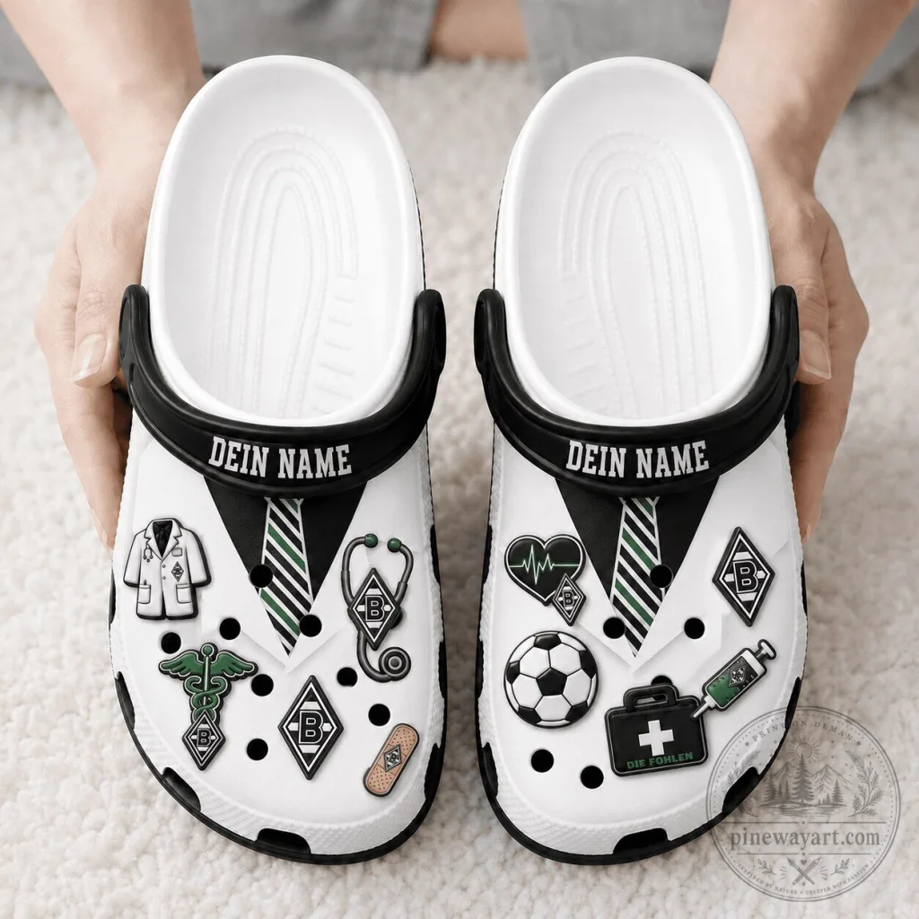 Borussia Monchengladbach Bundesliga Football Club Custom Name Clogs Borussia Monchengladbach Bundesliga Football Club Custom Name Clogs