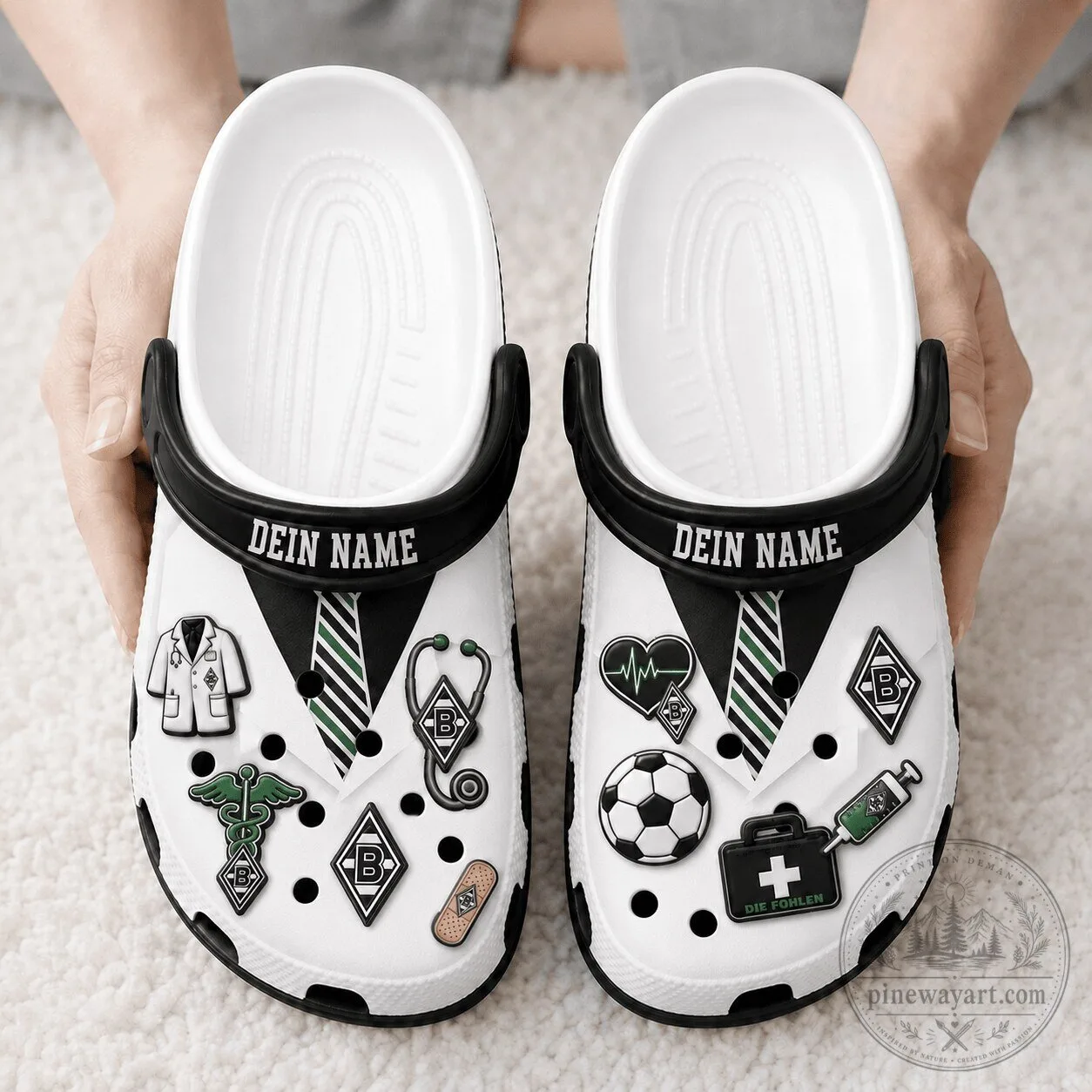 Borussia Monchengladbach Bundesliga Football Club Custom Name Clogs 4 Borussia Monchengladbach Bundesliga Football Club Custom Name Clogs