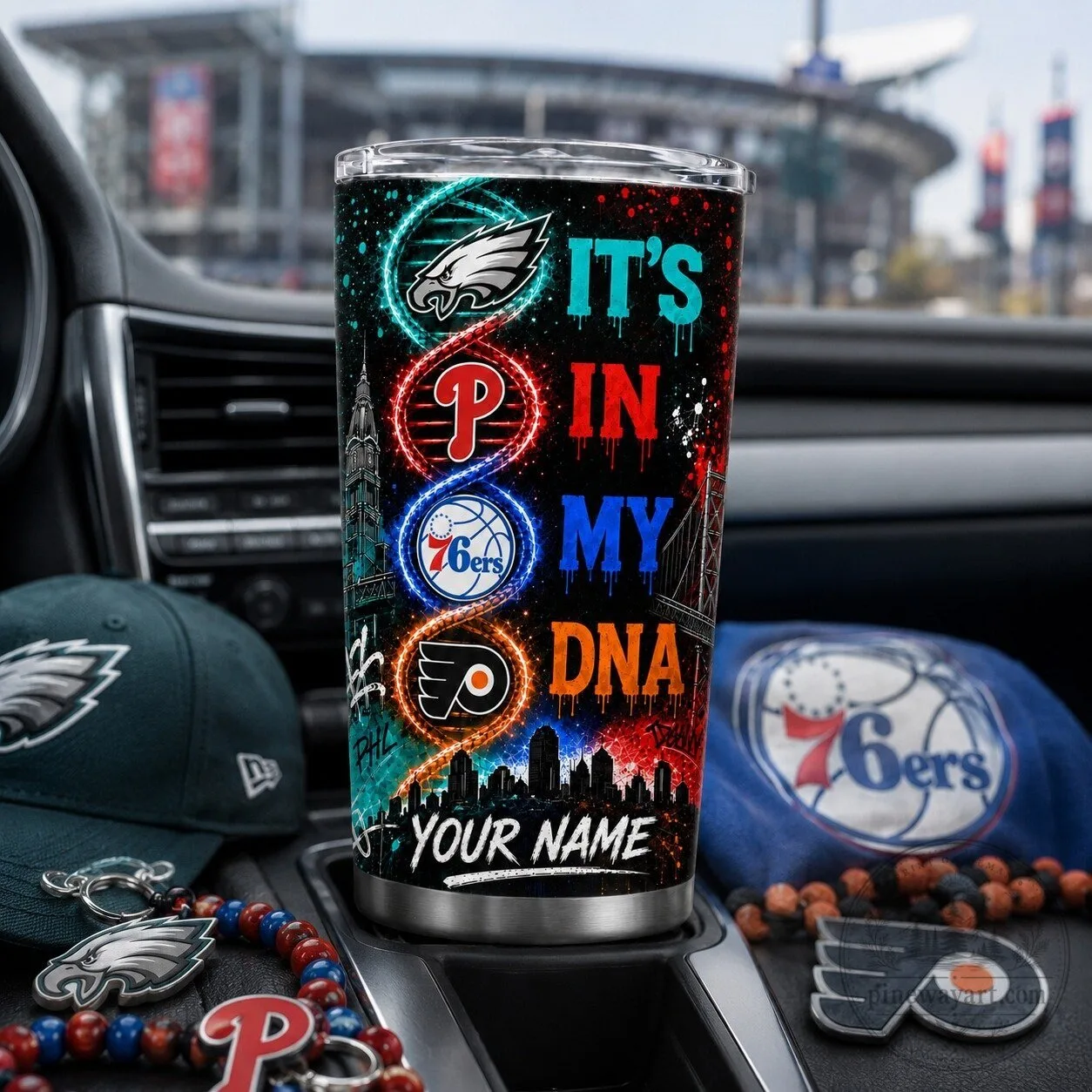 Customizable Tumbler Featuring My DNA with Philadelphia Sports Teams Design 2 Customizable Tumbler Featuring My DNA with Philadelphia Sports Teams Design