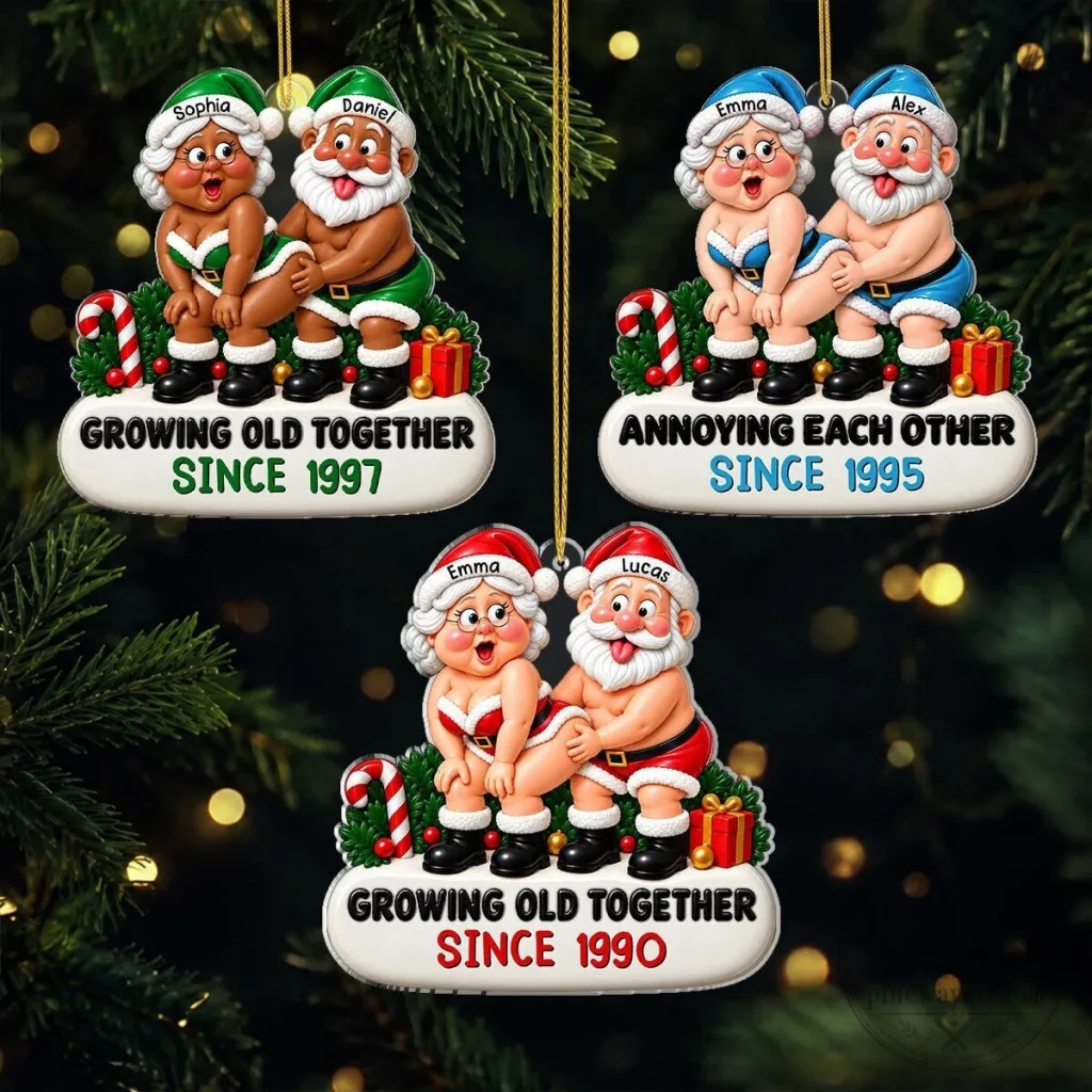 Personalized Funny Christmas Couple Ornament Growing Old Together Since Personalized Funny Christmas Couple Ornament Growing Old Together Since