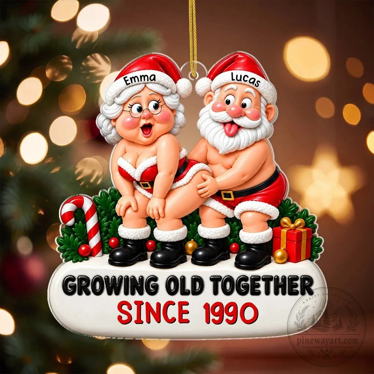 Personalized Funny Christmas Couple Ornament Growing Old Together Since 12 Personalized Funny Christmas Couple Ornament Growing Old Together Since
